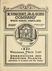 Cover of: 1920 wholesale price list of greenhouse and bedding plants