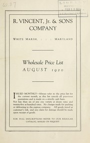 Cover of: Wholesale price list: August 1920