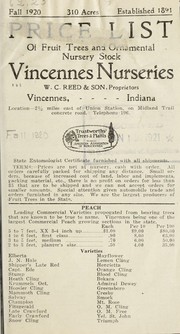 Cover of: Price list of fruit trees and ornamental nursery stock: Fall 1920