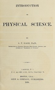 Cover of Introduction to physical science by Alfred P. Gage