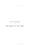 Cover of: Lectures On The History Of The Turks In Its Relation To Christianity by 