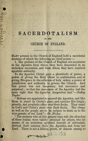 Cover of: Sacerdotalism in the Church of England by Baptist Wriothesley Noel