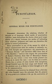 Cover of: General rules for punctuation and for the use of capital letters