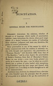 General rules for punctuation and for the use of capital letters by Adams Sherman Hill