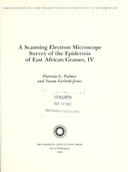 A scanning electron microscope survey of the epidermis of East African grasses, IV by Patricia G. Palmer