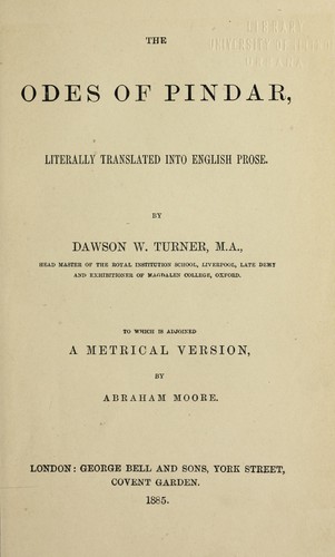 Odes ... (1885 Edition) | Open Library