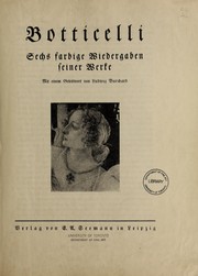 Cover of: Botticelli: sechs farbige Wiedergaben seiner Werke