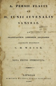 Cover of: A. Persii Flacci et D. Iunii Iuvenalis Satyrae by Aulus Persius Flaccus