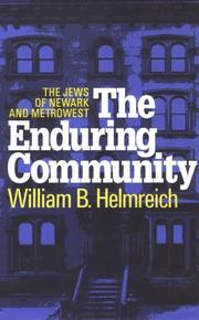 Cover of: The Enduring Community: The Jews of Newark and MetroWest