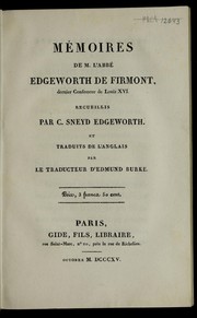 Cover of: Me moires de M. l'abbe  Edgeworth de Firmont, dernier confesseur de Louis XVI