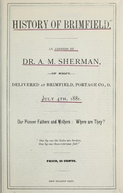 Cover of: History of Brimfield | Sherman, Andrew M.