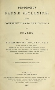 Cover of: Prodromus faunae zeylanicae: being contributions to the zoology of Ceylon