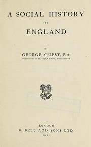 Cover of: A social history of England by George Guest