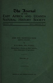 Cover of: Some new Trypetidae from Kenya Colony by H. K. Munro