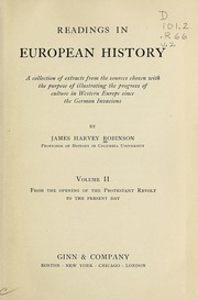 Cover of: Readings in European history by James Harvey Robinson