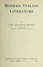 Cover of: Modern Italian literature by Lacy Collison-Morley