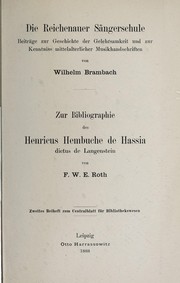 Cover of: Die Reichenauer sängerschule by Wilhelm Brambach