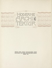 Cover of: Moderne Architektur: Seinen Schülern ein Führer auf diesem Kunstgebiete