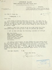 Cover of: [Letter dated, 2/19/21, to Mr. Will W. Tracy, Sr., U.S. Department of Agriculture, Washington, D.C. regarding non-publication of trade catalogs]