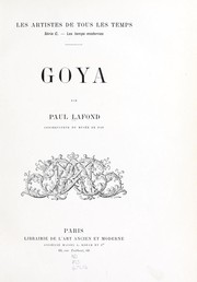 Cover of: Goya by Paul Lafond