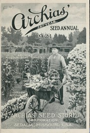 Cover of: Archias' 38th year seed annual: 1921