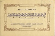 Cover of: 1921 catalogue by Carmen Grape Company Adapted Nurseries