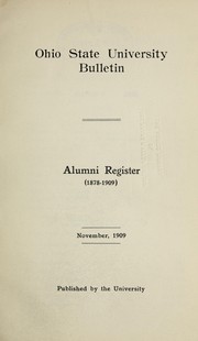 Cover of: Alumni register, 1878-1909