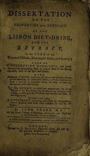 Cover of: Introduction to a Dissertation on the properties and efficacy of the Lisbon diet-drink ... to which are added sixty-three select cases