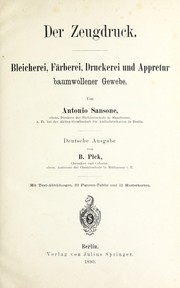Cover of: Der Zeugdruck: Bleicherei, Färberei, Druckerei und Appretur baumwollener Gewebe