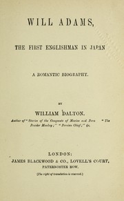 Cover of: Will Adams, the First Englishman in Japan