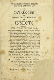 Cover of: Superb collection of insects, elegant cabinets, &c: a catalogue of the most capital assemblage of insects probably ever offered to public sale ...