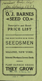 Cover of: Descriptive and retail price list by O.J. Barnes Seed Co