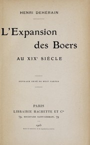 Cover of: L'expansion des Boers au XIXe sie  cle