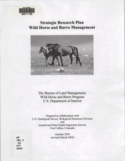 Cover of: Strategic research plan: wild horse and burro management