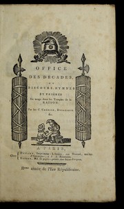Cover of: Office des de cades, ou, Discours, hymnes et prie  res en usage dans les temples de la raison
