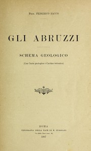 Cover of: Gli Abruzzi: schema geologico
