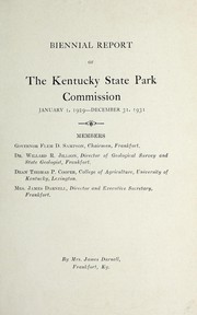 Cover of: Biennial report of the Kentucky State Park Commission: January 1, 1929-December 31, 1931 /cby Mrs. James Darnell