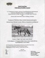 Cover of: Treatment of wild horse mares with the immunocontraceptive porcine zonae pellucida vaccine: effects on populations and behavior