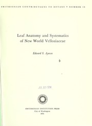 Cover of: Leaf anatomy and systematics of New World Velloziaceae by Edward S. Ayensu