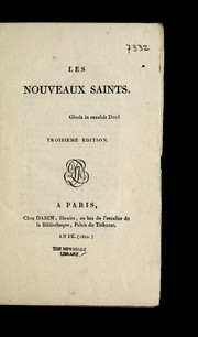 Cover of: Les nouveaux saints