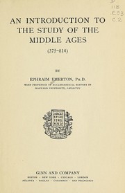 Cover of: An introduction to the study of the middle ages, 375-814