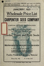 Cover of: January, 1921: wholesale price list