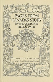 Cover of: Pages from Canada's story: selections from the Canadian history readers
