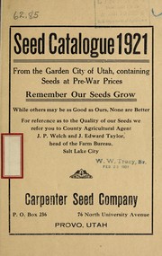Cover of: Seed catalogue 1921