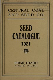 Cover of: Seed catalogue: 1921