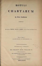 Cover of: Rotuli chartarum in Turri londinensi asservati. by Great Britain. Court of Chancery.