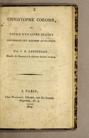 Cover of: Christophe Colomb,, ou, Notice d'un livre italien concernant cet illustre navigateur