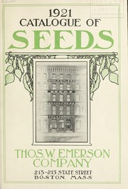 Cover of: Catalogue of seeds: 1921