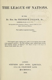 Cover of: The League of nations. by Sir Frederick Pollock