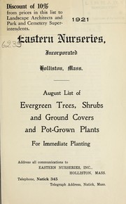 Cover of: August list of evergreen trees, shrubs and ground covers and pot-grown plants for immediate planting | Eastern Nurseries